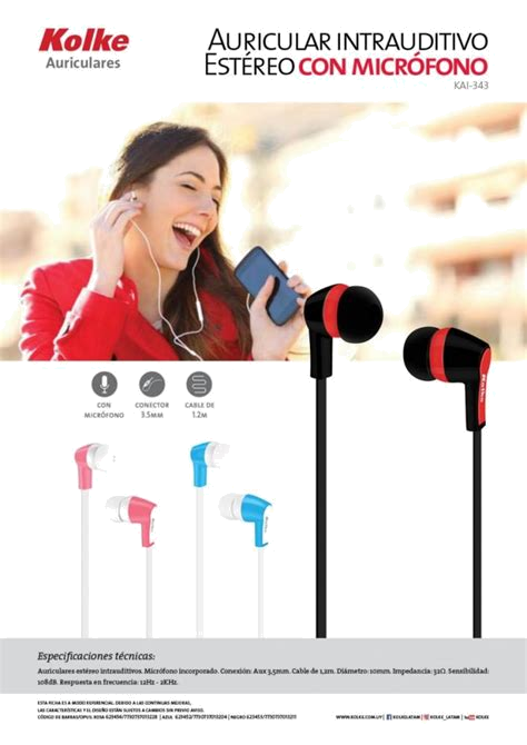 Auricular Intrauditivo Stereo Kolke KAI-742