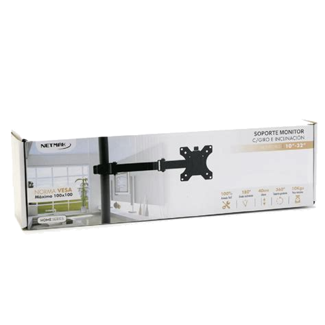 Soporte de Monitor Hidráulico Netmak 10"-30" Doble Brazo