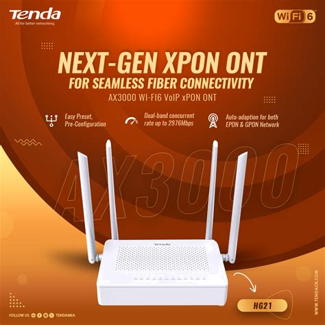 ONT Tenda HG21 Wi-Fi 6 AX3000